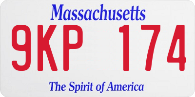 MA license plate 9KP174