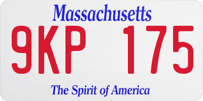 MA license plate 9KP175