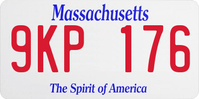 MA license plate 9KP176