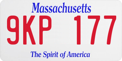 MA license plate 9KP177