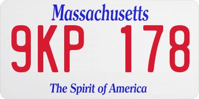 MA license plate 9KP178