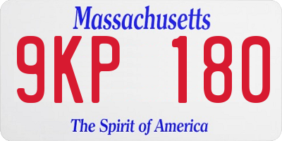 MA license plate 9KP180