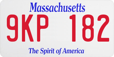 MA license plate 9KP182