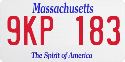 MA license plate 9KP183