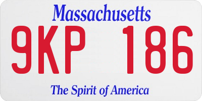 MA license plate 9KP186