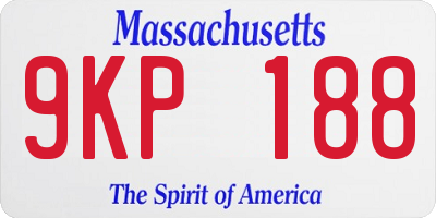MA license plate 9KP188