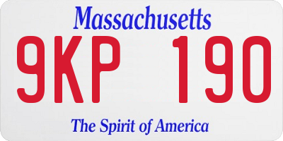 MA license plate 9KP190
