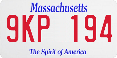 MA license plate 9KP194