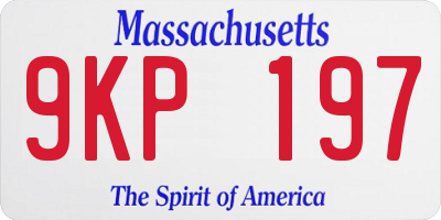 MA license plate 9KP197