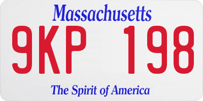 MA license plate 9KP198