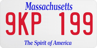 MA license plate 9KP199