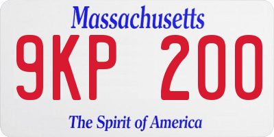 MA license plate 9KP200
