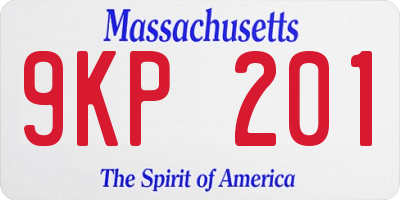 MA license plate 9KP201