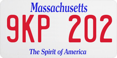 MA license plate 9KP202