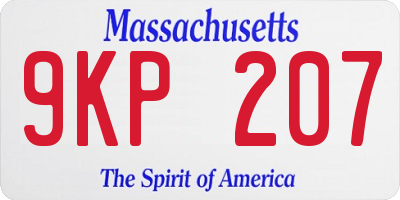 MA license plate 9KP207