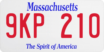 MA license plate 9KP210
