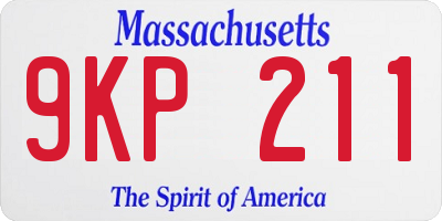 MA license plate 9KP211