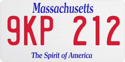 MA license plate 9KP212