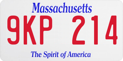 MA license plate 9KP214