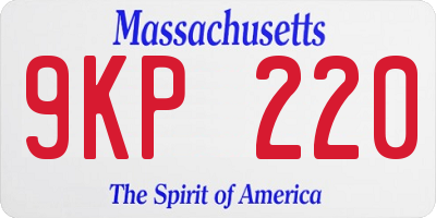 MA license plate 9KP220