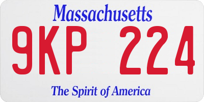 MA license plate 9KP224