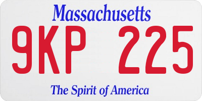 MA license plate 9KP225