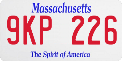 MA license plate 9KP226