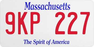 MA license plate 9KP227