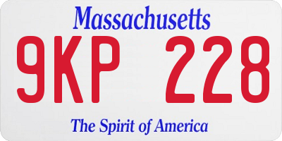 MA license plate 9KP228