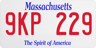 MA license plate 9KP229