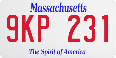 MA license plate 9KP231