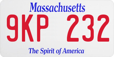 MA license plate 9KP232