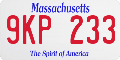 MA license plate 9KP233