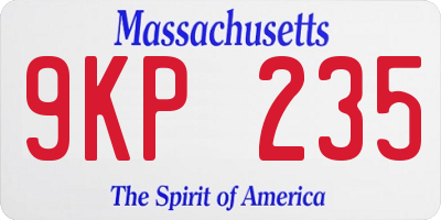 MA license plate 9KP235