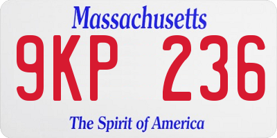 MA license plate 9KP236