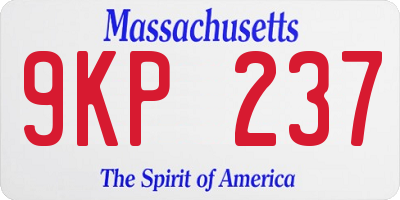 MA license plate 9KP237