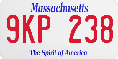 MA license plate 9KP238