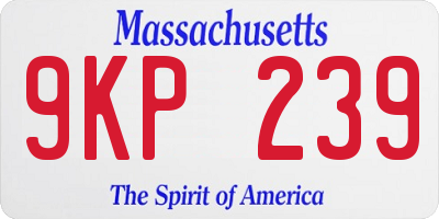 MA license plate 9KP239