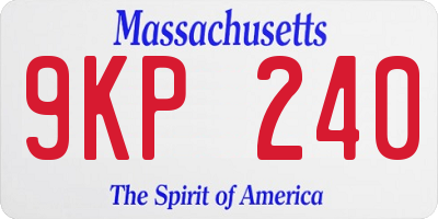 MA license plate 9KP240