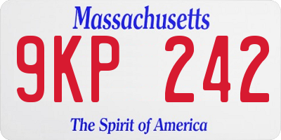 MA license plate 9KP242