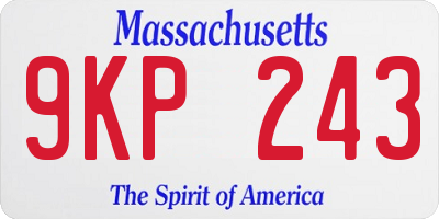 MA license plate 9KP243