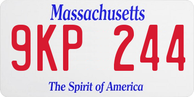 MA license plate 9KP244