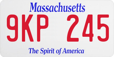 MA license plate 9KP245