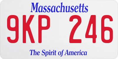 MA license plate 9KP246