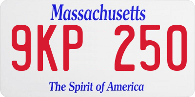 MA license plate 9KP250