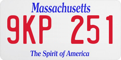 MA license plate 9KP251