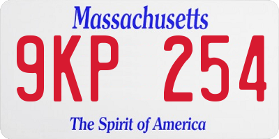 MA license plate 9KP254