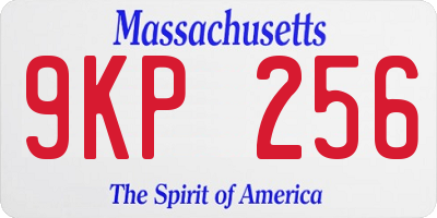 MA license plate 9KP256