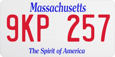 MA license plate 9KP257