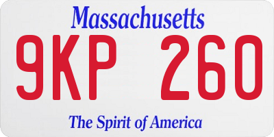 MA license plate 9KP260
